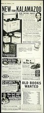 Kalamazoo stove company ad Vintage 1939 original advertisement 13 x 5 inches picture