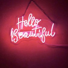 Dimmable Hello Beautiful Pink Acrylic 17