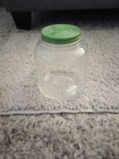 Vintage HOOSIER Glass Jar with GREEN Lid Container 7