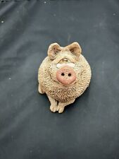 Vintage Textured Pig Figurine Quirky Paper Weight Whimsical Farmhouse Decor picture