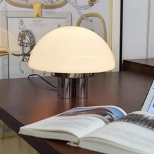 Object 971 Table Lamp MCM White Chrome Mushroom  Dimmable E26 Bulb Included picture