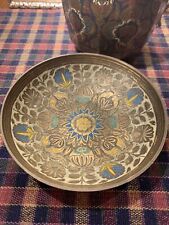 Vintage Eastern Ornate Hand Painted Etched Trinket Dish~Man Woman Vanity picture
