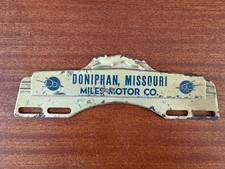 Vintage Miles Motor Co Doniphan Missouri Advertising License Plate Topper picture