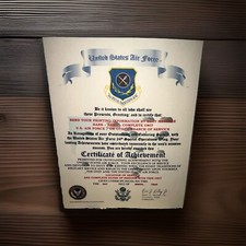 U.S.A.F. / AIR FORCE 24TH SPECIAL OPERATIONS WING - CERTIFICATE OF ACHIEVEMENT picture