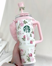 Starbucks 2026 China Kaleidoscope Rose 30 oz Portable Straw Cup with Pendant picture