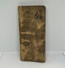 1918 Antique Pocket Calendar Map Cash Ledger Summary Daily Info Combination  picture
