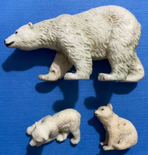 Lot of 3 Quite Nice Vintage Lineol Elastolin Preiser? Polar Bear & Cubs Germany picture