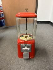 RED Oak Acorn Glass Globe Gumball Candy vending machine Vintage 25 Cent Working picture