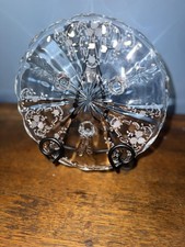 Vintage Fostoria Baroque Meadow Rose Etched Glass 3-footed Tidbit Tray picture