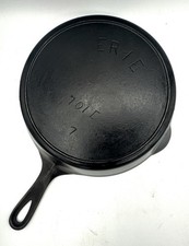 Pre-Griswold Erie No. 7 Cast Iron Skillet Fully Restored Great Condition Flat  picture