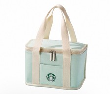 Starbucks Mint Green Insulated Tote Bag Lunch Cooler Canvas Handbag picture