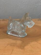 Vintage Clear Glass Scottie Dog Figurine Hollow Scottish Terrier Scotty Dog picture