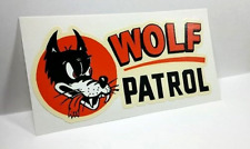 WOLF PATROL Vintage Style DECAL, Vinyl STICKER, rat rod, racing picture