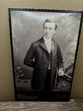 Distinguished Gentleman-Long Coat Pocket Watch Cabinet Card Antique Photo picture