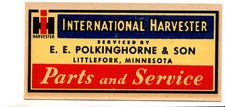 UNUSED VINTAGE INTERNATIONAL HARVESTER-DECAL POLKINGHORNE LITTTLEFORK MN picture