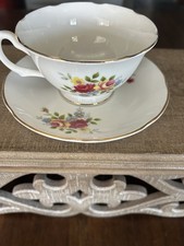 Marlborough Bone China Teacup & Saucer Set - June Garland Pattern picture
