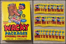 1987 O-Pee-Chee Wacky Packages Full 36 Unopened Pack Box OPC Canada Vintage picture