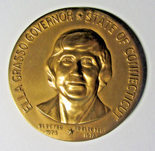 Vintage Ella Grasso Connecticut Governor Bronze Medal 1974-1978 Capitol picture