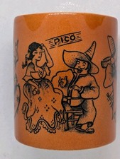 Vintage Señor Pico Mug Trader Vic’s Restaurant Ware Mexican Folk Art Pottery picture