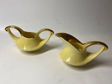 Pearl China 22kt Yellow Trim Creamer And Sugar Bowl 70 and 71 MCM Lusterware USA picture