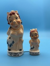 Vintage 1959 Alter Ego Japan Chained Novelty Figurines Risqué Humor Mid Century picture