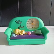 Vintage Teltime My Cat Quartz Alarm Clock w/ Movement Made In Taiwan  picture