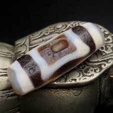 Rare Tibetan Buddhism Agate 2 Eyes Totem Dzi Bead Amulet Necklace Pendant Z3701 picture