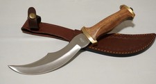 11” Pirates Dagger Fixed Blade Knife Wood Handle Leather Sheath Rustic Authentic picture