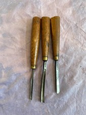 LOT OF 3 VINTAGE S J ADDIS CARVING GOUGES CHISELS - EXCEL OR VERY GOOD COND picture
