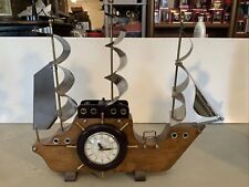 WORKS Vintage Wood Nautical Sailing Boat Ship Electric Clock TV Lamp- Lanshire picture