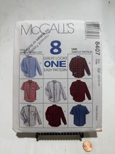 1990's VTG McCall's Children/Boy's Shirt Pattern 8407 Sizes 10-14 picture
