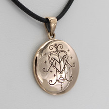 Bronze Ezili Freda Necklace Voodoo Veve Pendant Vodoun Lwa Talisman Loa Amulet picture