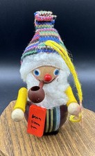 Steinbach Erzebirge Pipe Smoking Santa ~ Folk Art German Wood Christmas Ornament picture
