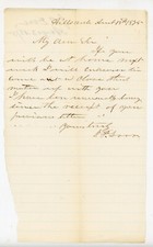 1875 Handwritten Letter Hillsdale Michigan J.R. Dow Business Visit Mention picture