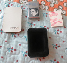 Vintage Elvis Presley Brushed Chrome Zippo Lighter with Box Made In USA picture