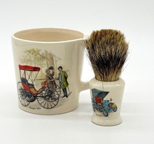 Vintage Sandland Hanley Shaving Set Fiat 1901 Mug & Badger Brush Made In England picture