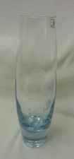 VINTAGE KALMAR CRYSTAL VASE NORWAY HAND BLOWN ETCHED FLOWERS 11