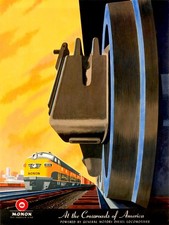 GM Monon poster by Bern Hill ca. 1950 8.5 x 11 Photo picture