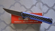 *NEW*🔥 ROUGH RYDER - Flipper Knife w/Blue G10 + CF & Black SW Blade (RR2617)  picture