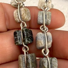 Vintage Connemara Marble Rosary Necklace Green Grey Celtic Crucifix 34in picture