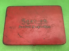 Vintage Snap-On Socket Wrenches Red Metal / Steel Case for 1/4