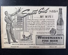 1943 Wiedemann Brewing Beer Newspaper Ad WWII WW2 Newport KY Cincinnati Ohio picture
