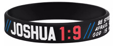 Joshua 1:9 Bracelet Silicone Rubber Stretch Wristband Christian Religious picture