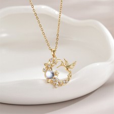 Women's Fashion Jewelry Romance Gold Hummingbird Pendant Necklace Gift 1PC picture