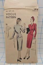 Vtg 1940s Vogue Suit Dress Sewing Pattern 5077 Size 18 36 Bust  39 Hip -Complete picture