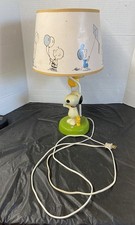 RARE Vintage Nursery Original Peanuts Snoopy Desk Lamp W/Shade Newborn Baby picture