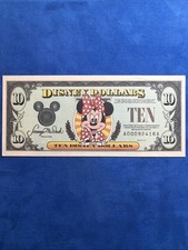 1995 $10 Disney Dollar Minnie Disneyland A-A Block UNC Low Serial A00092416 picture