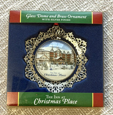 The Inn at Christmas Place Glass Dome and Brass Ornament with Silver Finish picture