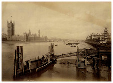 Francis Frith, London, Houses of Parliament and Lambeth Pier vintage albums pri picture