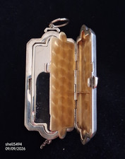 Vintage Sterling Silver & 14K MH Double Compartment Compact Mirror 54.2g picture